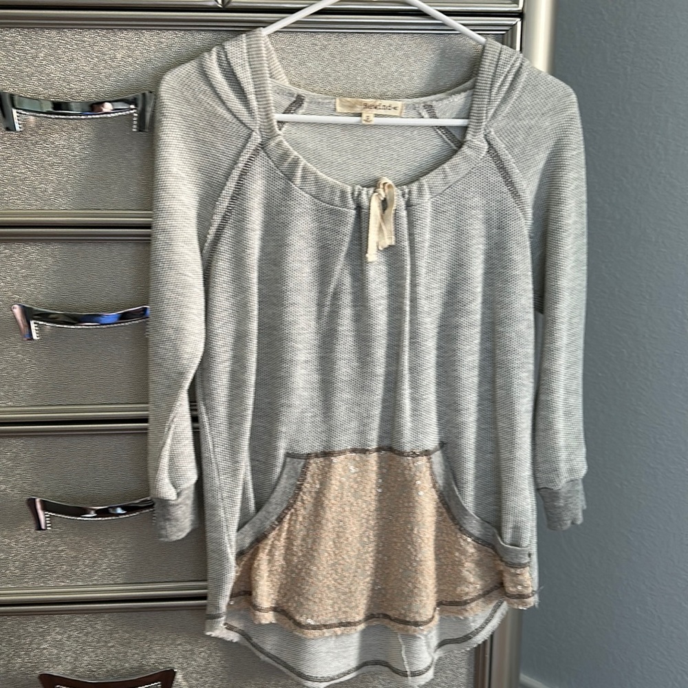 Light weight sequin hoodie top size small